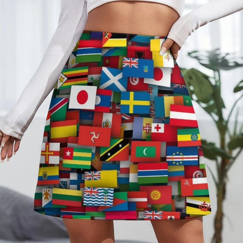 Mini jupe courte pour femme, Drapeaux de tous les pays du monde, Vêtements tendance pour femme, Robe d'été mignonne, 2023