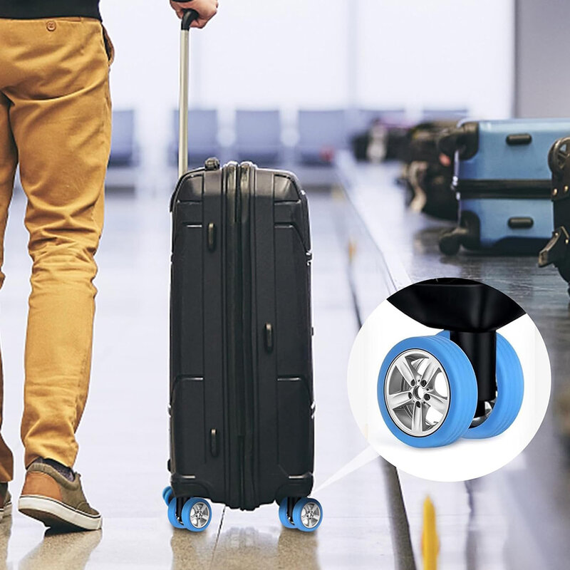Penutup pelindung Roda bagasi silikon untuk koper anda atau roda kastor kursi kantor tahan lama dan mengurangi kebisingan