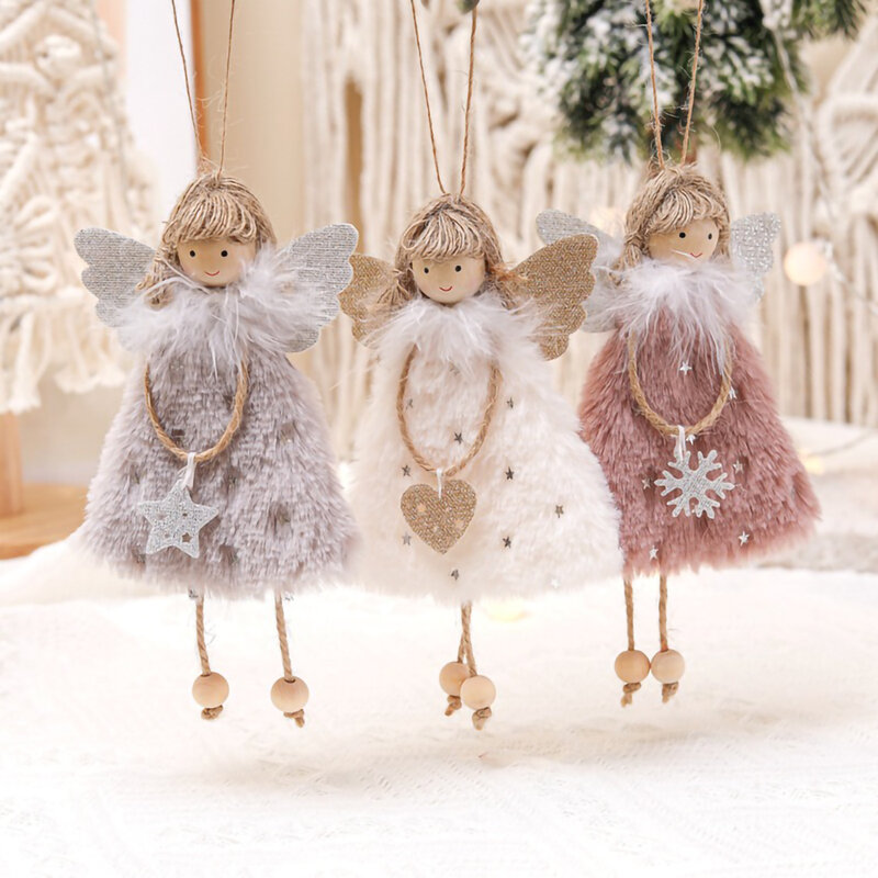 Muñeco de Ángel para decoración del hogar, adornos navideños, guirnalda para árbol de Navidad, Año Nuevo, 2023, 2024