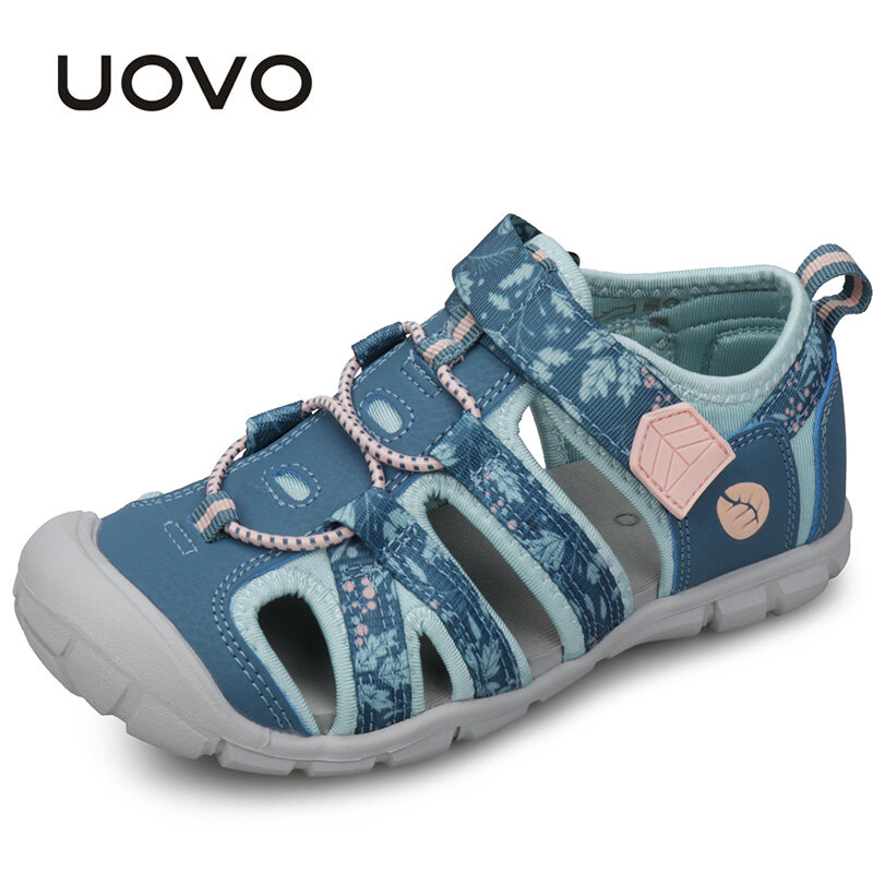 Сандалии Uovo детские для мальчиков и девочек, пляжные босоножки с мягкой подошвой, Нескользящие, унисекс, обувь для защиты от столкновений, летние