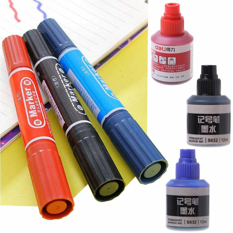 Перманентный масляный маркер для граффити, 12/50 мл, мгновенная сушка, заправляемые чернила для маркерных ручек