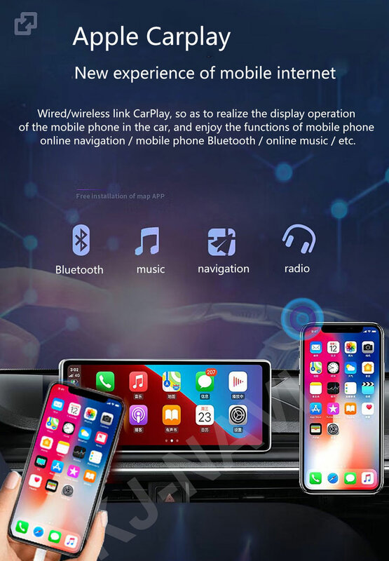 Autoradio Android 13 avec Écran Tactile de 12.3 Pouces, Moniteur Carplay, Limitation, Lecteur, Accessoires de Voiture pour Audi Horizon A6L, A7, 2012 - 2019