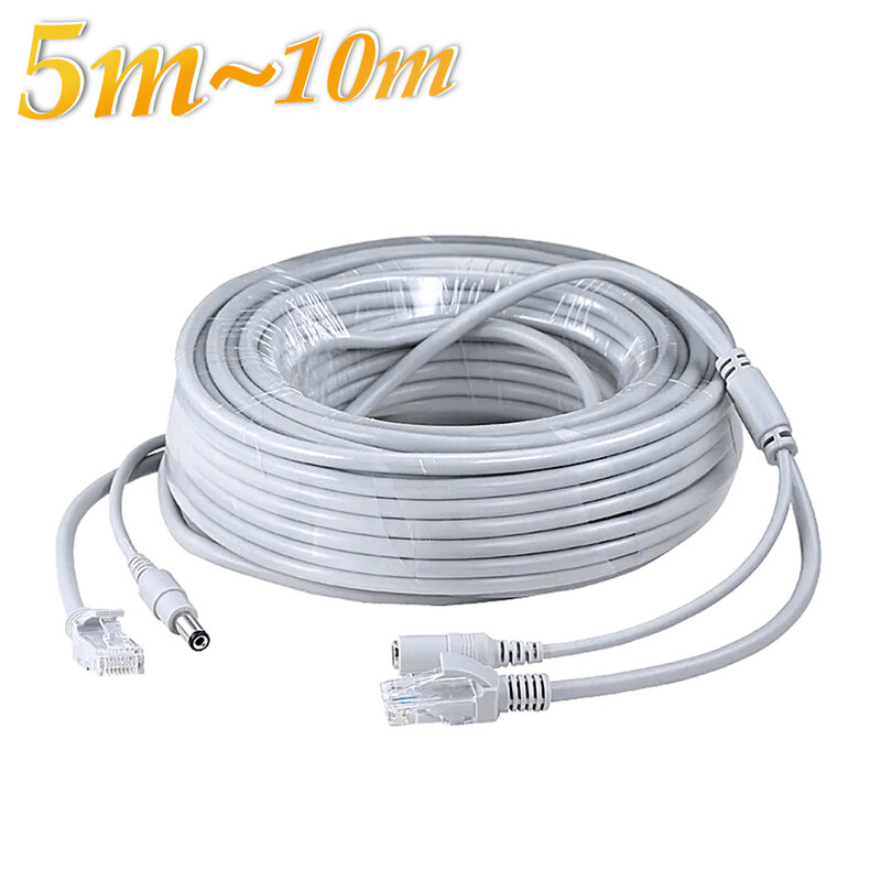 HAMROL 5M/10M Power Adapter Extension Cable 5.5 * 2.1mm Male Female Power Cord Extend Wire Cable For CCTV network IP Camera
