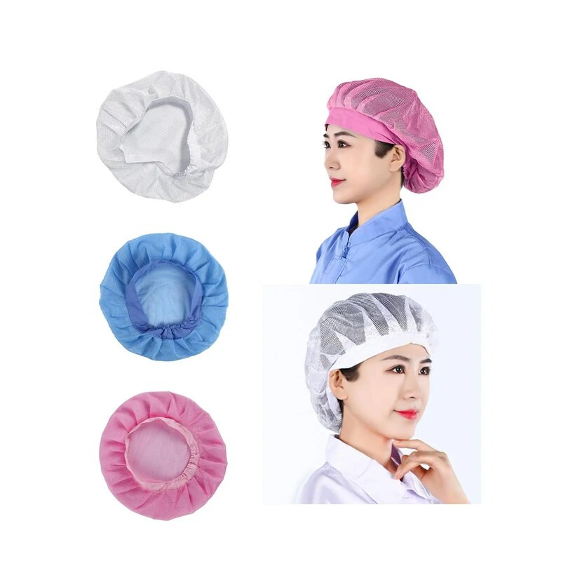 Chef Hat Beanie for Men Women Hair Cap Durable Food Service Hair Net Work Cap for Workshop Baker Factory Kitchen Waitress