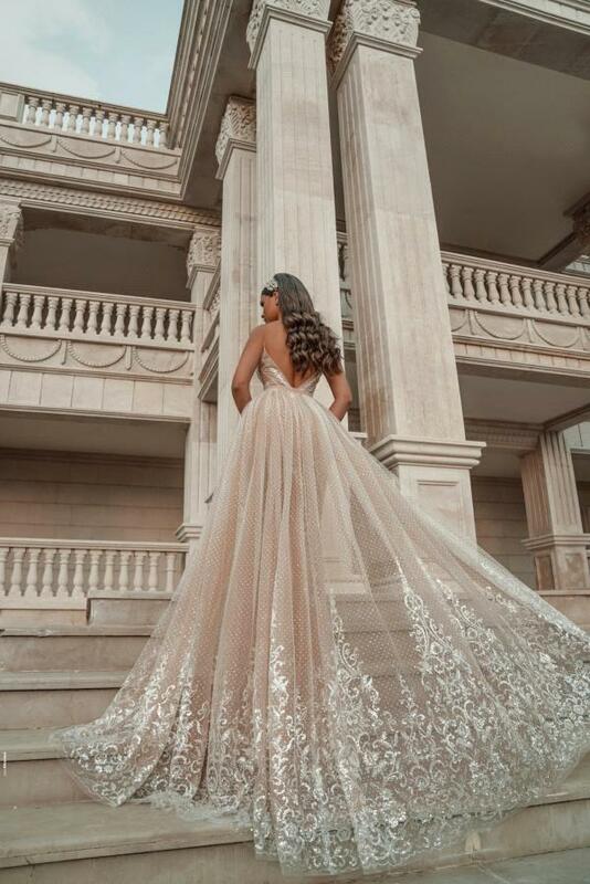Изысканные платья невесты на бретелях-спагетти, романтичное кружевное платье-трапеция с аппликацией, свадебное платье с рюшами и V-образным вырезом, вечерние платья