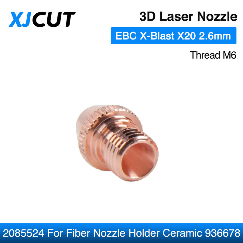 XJCUT-Punta de boquilla láser de fibra 3D, boquilla adecuada EBC x-blast X20 2085524, soporte de boquilla de fibra de cerámica 936678, 10 unidades por lote