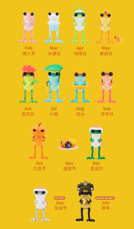 Caixa de mistério xinghui criações figura de ação arte brinquedos estatueta twelvedot apo sapos suprise caixa cega collectible decoração