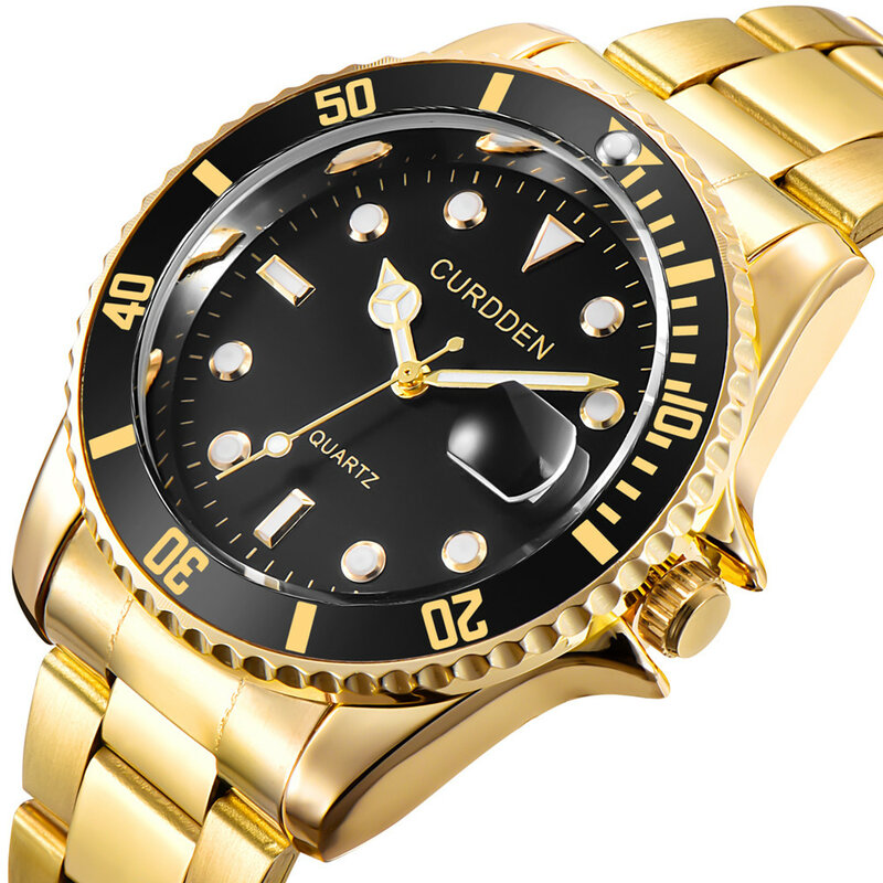 Luksusowe zegarki męskie ze stali nierdzewnej biznes wodoodporny zegarek Quartz z datą moda męska 2023 zegarek sportowy Relogio Masculino