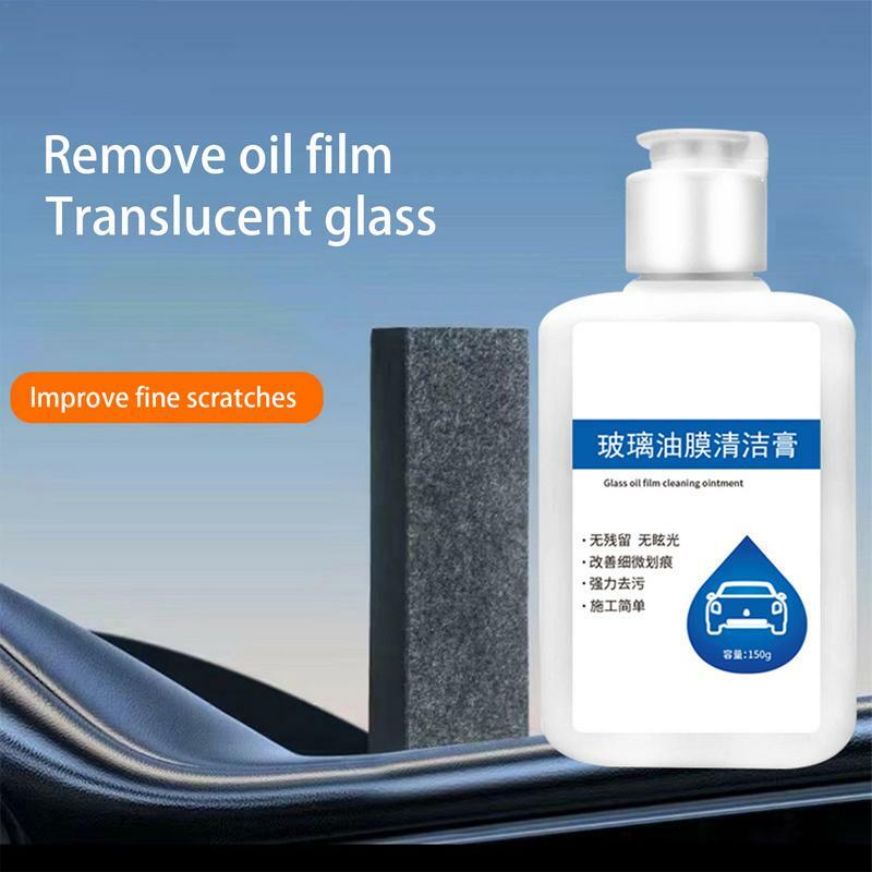 Rimozione della pellicola dell'olio per la protezione del vetro del finestrino dell'auto crema per parabrezza efficace detergente per vetri Auto 150G smacchiatore d'acqua per Auto