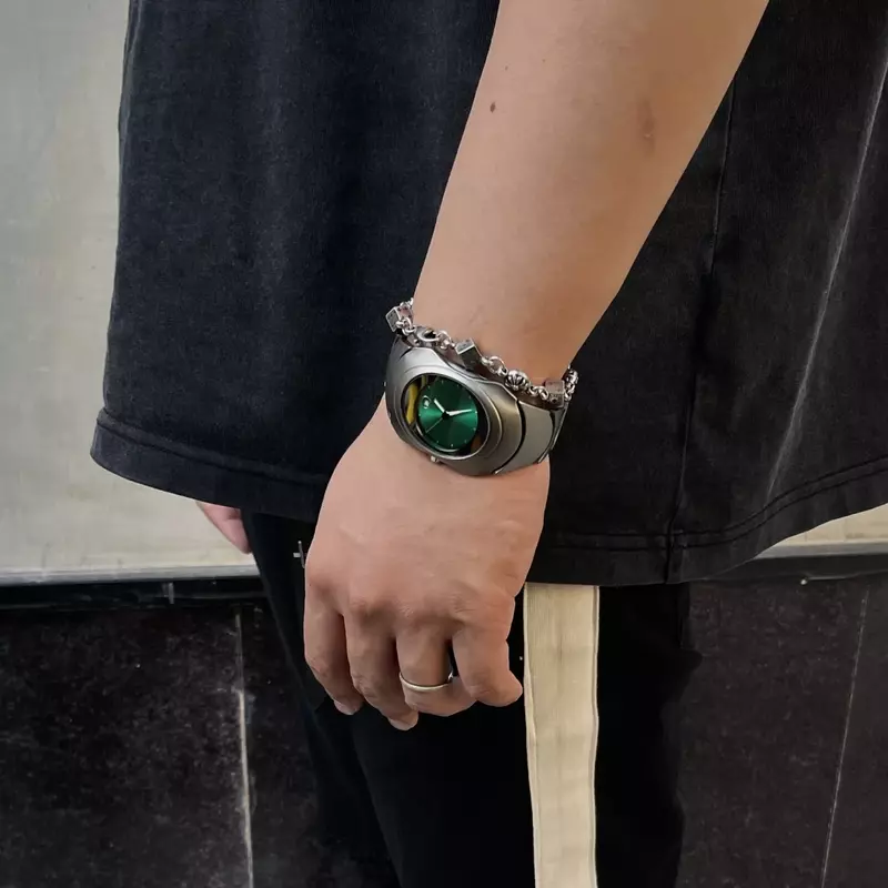 Y2K Alien jam tangan kuarsa Non Bomb asli Oakley untuk pria bermerek Fashion dengan desain pagani Ins Premium