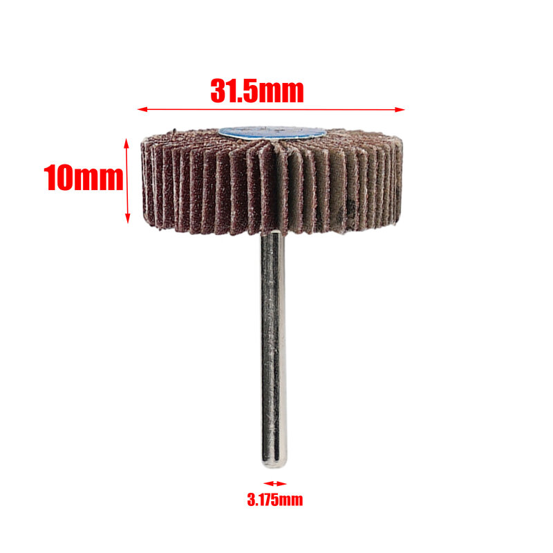 5pcs For Rotary Tool Flap Wheels for Cleaning Polishing Rust & Paint Removal Deburring 1/8 Shank 31mm Shank Length