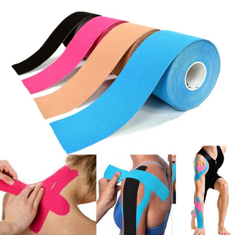 5M oddychająca bawełniana taśma kinezjologiczna sportowa elastyczna przylepne w rolce opaska na mięśnie kolano ochraniacz na łokieć opaska na ból