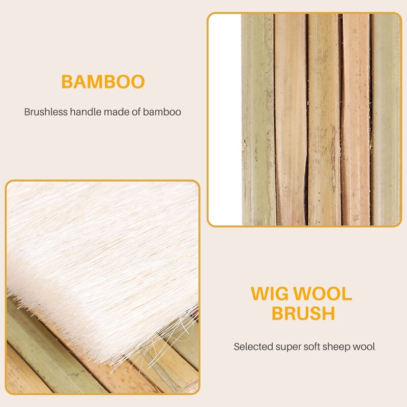 3 Size Sheep Hair Hake Brush Bamboo Handle Soft Brush Latex Paint Brush For Pottery Painting Drawing Drafting