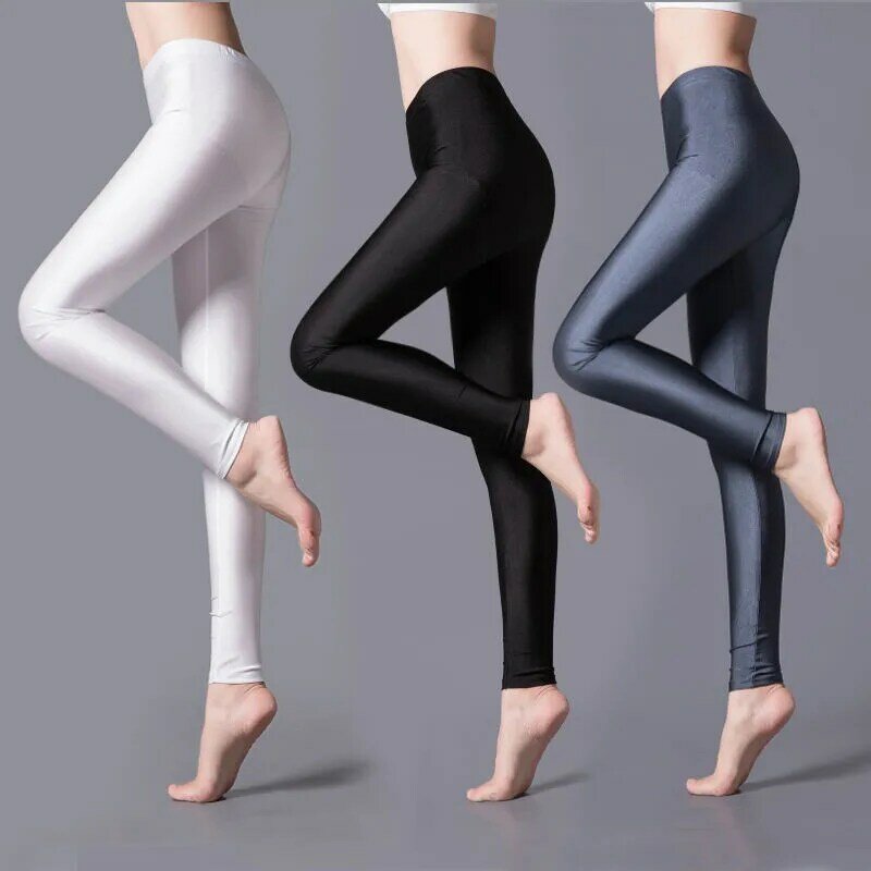 INDJXND-MALLAS DE Yoga Multicolor para mujer, pantalones de neón de alta elasticidad, brillantes, ajustados, ropa de gimnasio, Primavera