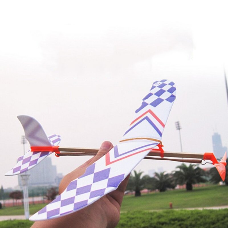 شريط مطاطي تعمل بالطاقة طائرة شراعية تحلق نموذج طائرة لتقوم بها بنفسك التجمع لعبة طفل هدية