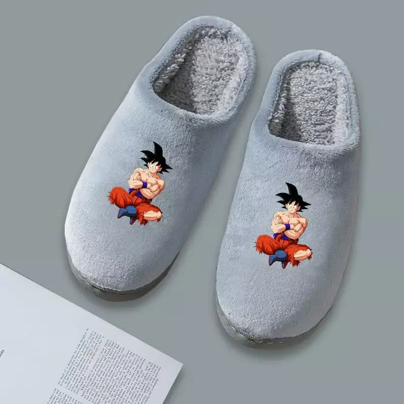 Dragon Ball Cartoon Kawaii Cotton Slippers Wukong Home Anti-slip Anti-odor Thick Warm Shoes Couple Anime Peripheral Slippers