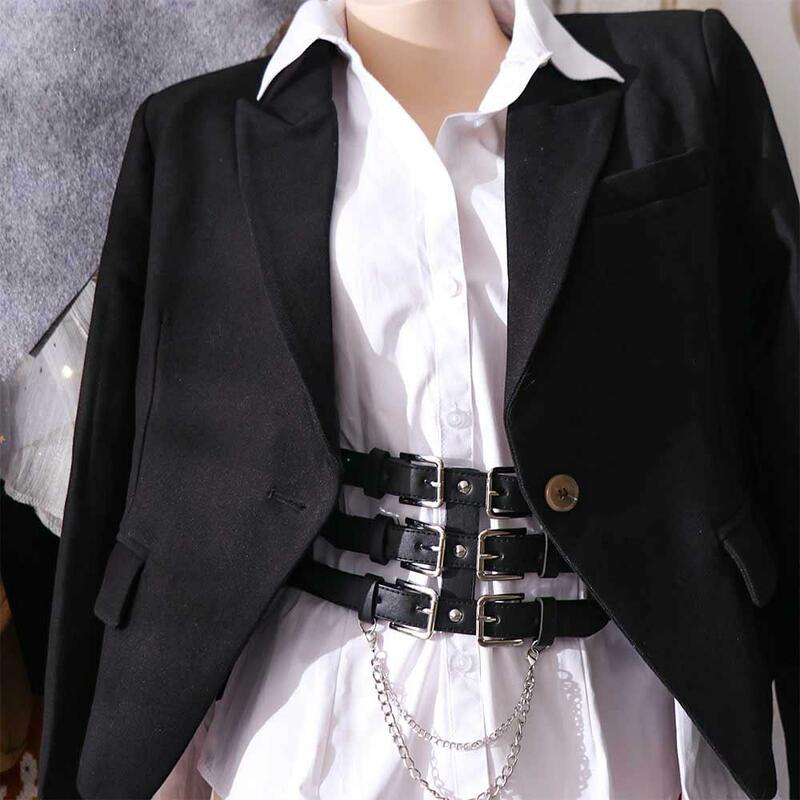 Cinturón de cintura de estilo Harajuku para mujer, corsé de cadena hueca debajo del busto, corsé Delgado, cinturón elástico, cinturones de corsé de cintura, Y2K