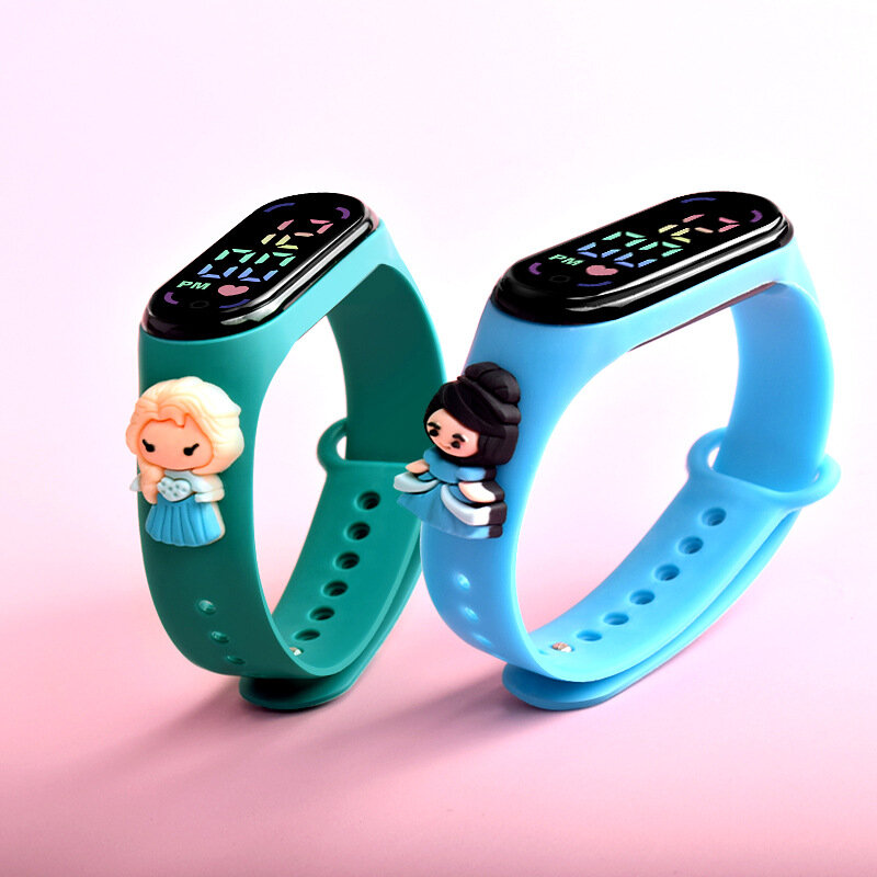Jam tangan anak laki-laki perempuan, jam tangan elektronik olahraga kasual putri Led Digital anak laki-laki dan perempuan untuk anak-anak