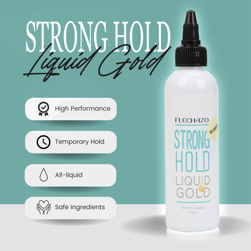 Lace Liquid Gold Lace Wig Glue, Iniciante amigável, Strong Hold, Gel adesivo, Hair Bond e peruca Cap, fácil de aplicar