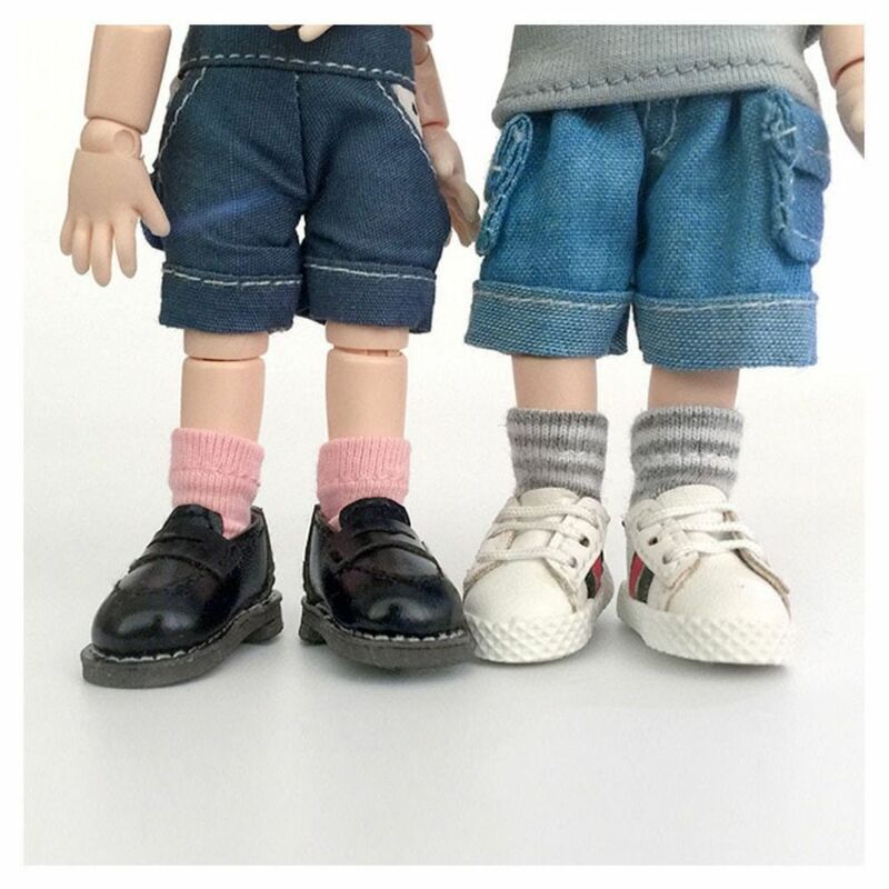 Calcetines cortos de algodón para muñeca, medias cortas a rayas de colores, accesorios para muñecas, Ob11, BJD, Ob11, 1/12