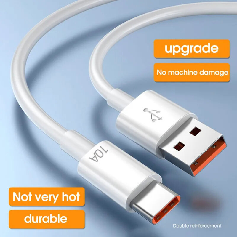 Kabel USB Tipe C 120W 10A pengisian daya cepat, kabel Data ponsel USB untuk Huawei P30 Xiaomi Realme Samsung Poco x6 USB C