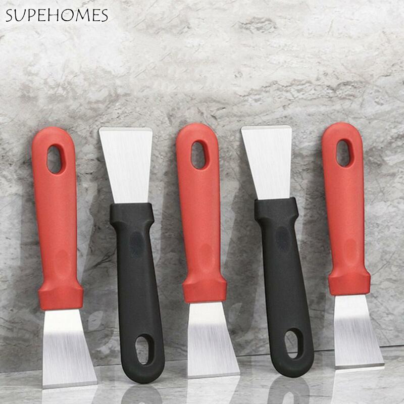 2Pcs Multifunctional 2-in-1 Kitchen Cleaning Spatula Stainless Steel Thickened Grease Spatula Stove Cleaning Tools