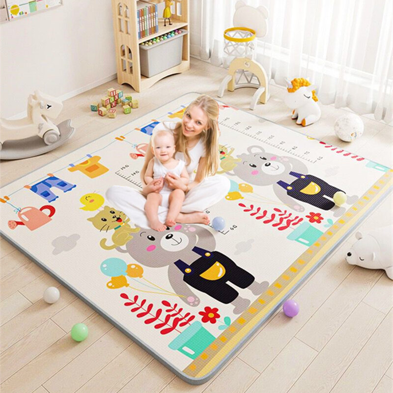 Double-sided Padrão Baby Play Mat, tapetes educativos no berçário, Escalada Pad, Kids Rug, Jogos Brinquedos, grosso, engrossar, 1/0,5 centímetros