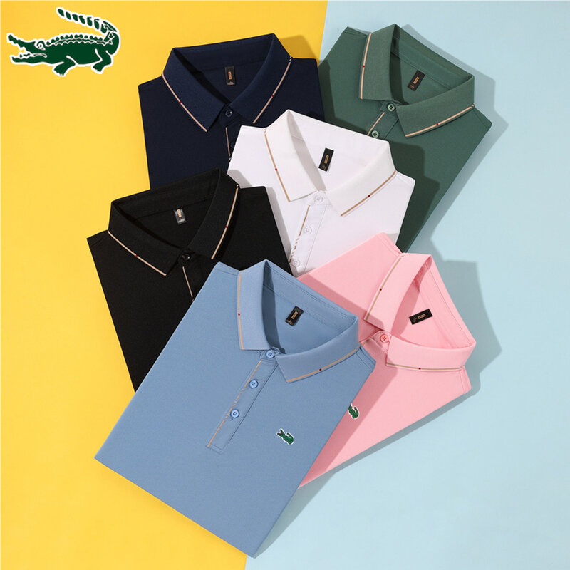 Summer Business Casual polo shirts men 2024 new fashion breathable Luxury Short Sleeve Polos Men High Quality Tops Men Clothing