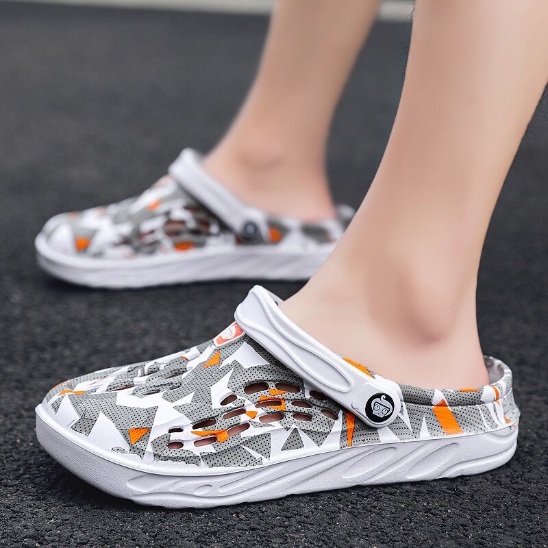 Sandálias de plataforma pernalta para homens, chinelos esportivos antiderrapantes macios, sapatos de chef de praia, verão, 2023