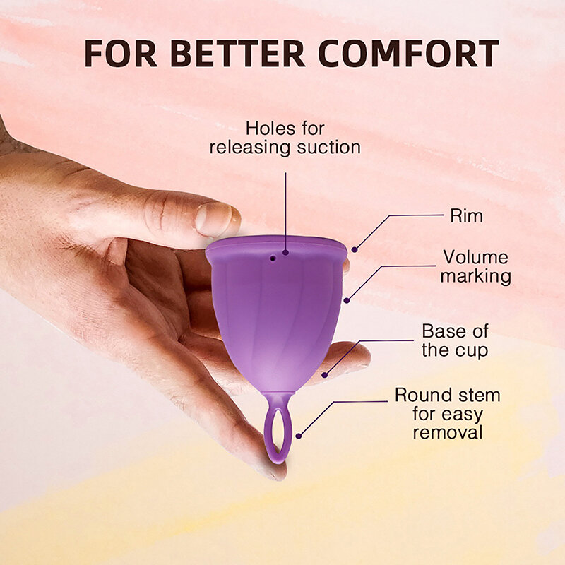1pcs Menstrual Cup Hygiener Period For Women Menstruatie Cup Silicone Mestrual Cup Anti-Lateral Leakage Menstrual Cup