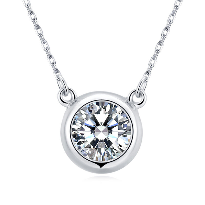Женское ожерелье из серебра 925 пробы с муассанитом, 18 к