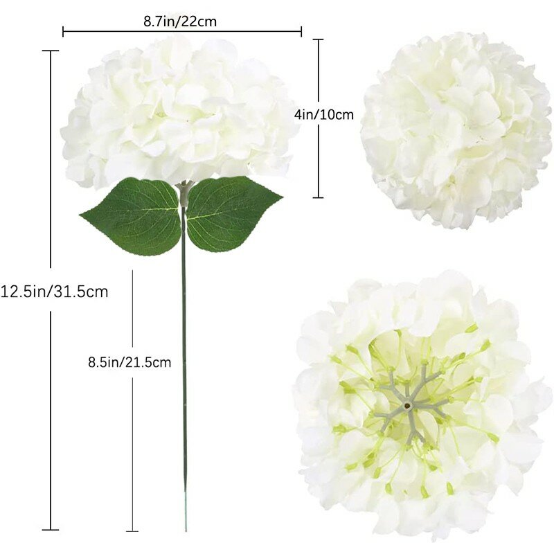 Fiore di ortensia di seta artificiale 90 petali teste di ortensia più grandi fiori per la decorazione domestica di nozze confezione da 6