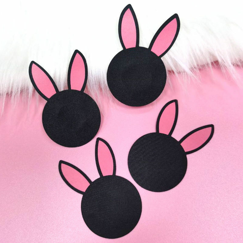 Invisible Disposable Breast Patch clover cute bunny Satin Fashion Breast Chest Stickers luminous Bara Nipple Covers