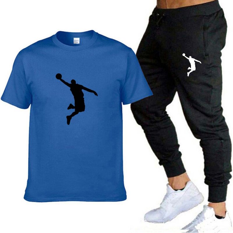 Camiseta de manga curta masculina e shorts esportivos, conjuntos de agasalho, roupas casuais, conjuntos de corredores masculinos, moda verão