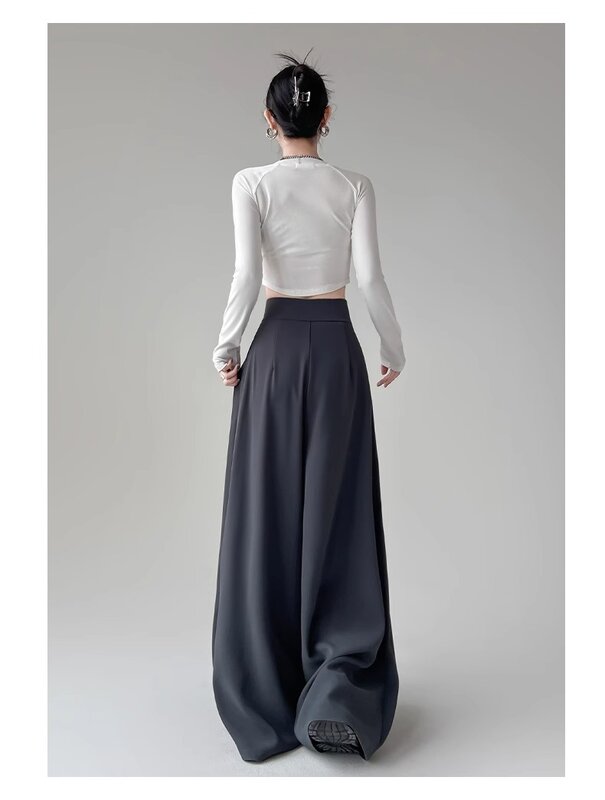 2024 lässig hohe Taille Streetwear Stil gerade Hosen koreanische Mode Frauen weites Bein baggy y2k Hose weibliche Kleidung