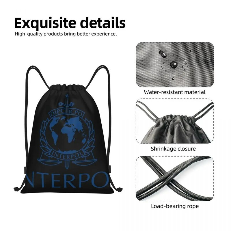 Interpol Multi-function Portable Drawstring Bags Sports Bag Book Bag For Travelling