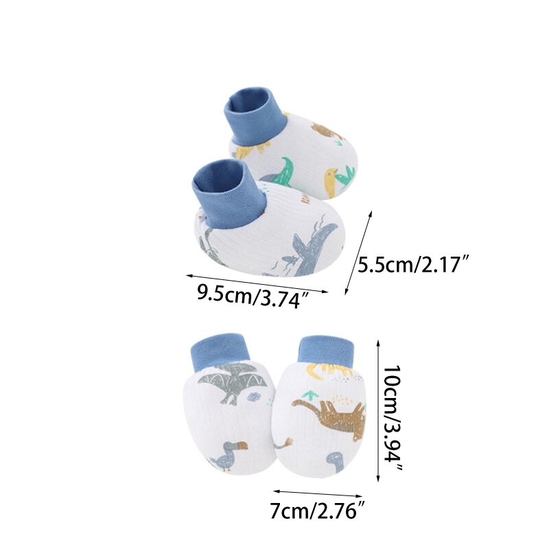 2 Paar weiche Baumwoll-Gesichtsschutzhandschuhe für Babys und Neugeborene, Fußschutz, Anti-Scrat