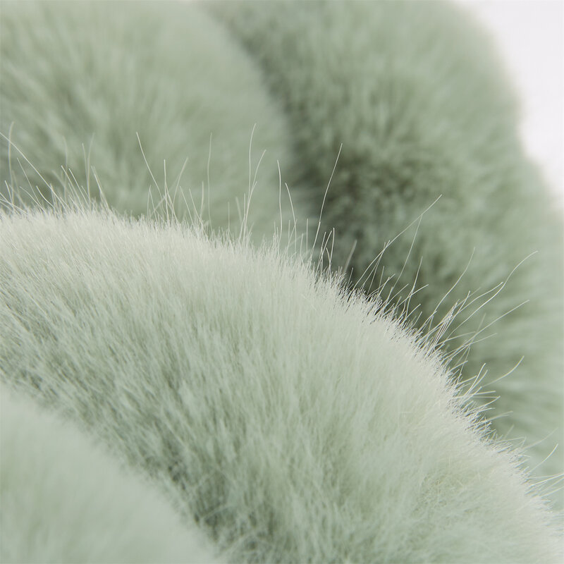 Anjj zielone nauszniki 2024 zimowe nowe popularne zagęszczone pluszowe nauszniki z imitacji futra królika na prezenty dla członków rodziny