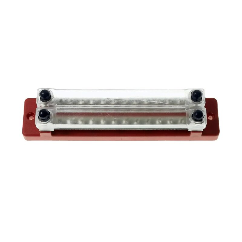 Double Row Straight Row Busbar Block With Cover 28 Way 2+12 M6 Current 250A For Rv Yacht
