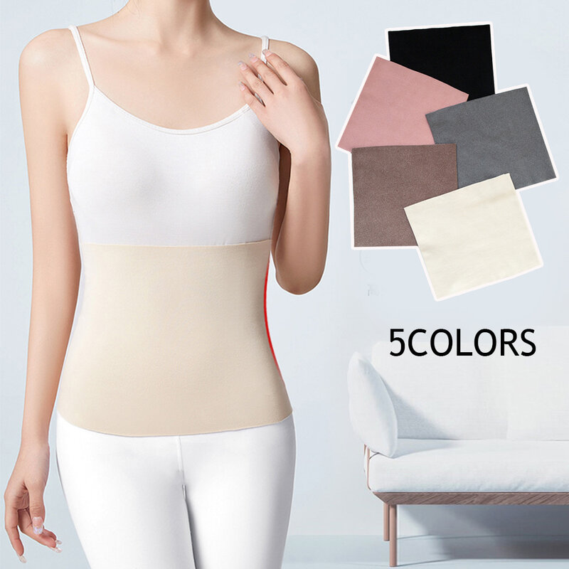 Unisex Elastic Cotton Waist Support Cloth, Aquecedor de pressão traseira do abdômen, Desgaste interno, Protetor de barriga térmica de inverno