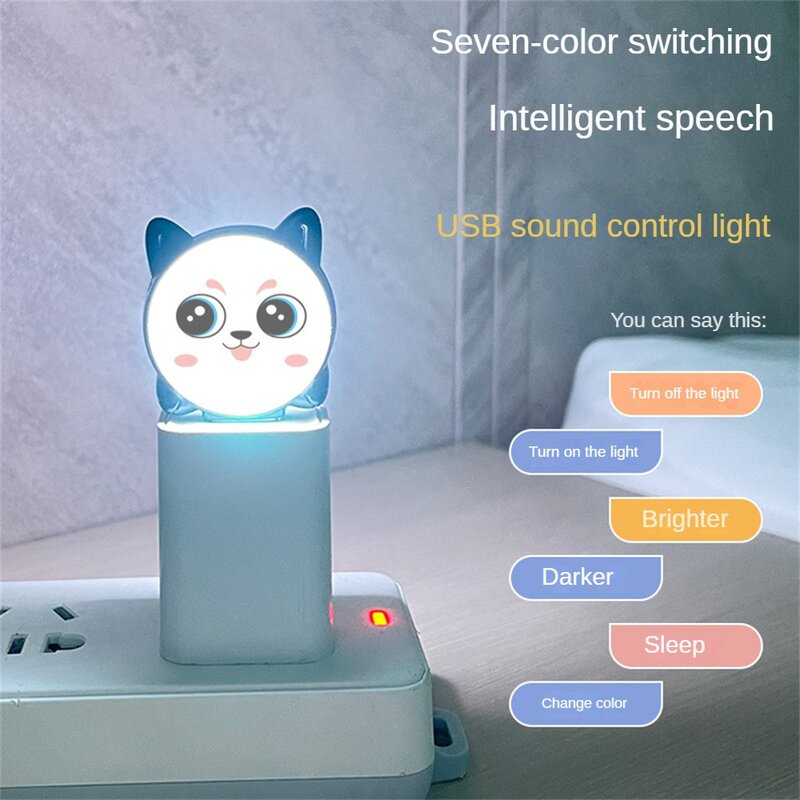 1~5PCS Lovely Night Light Usb Interface Offline Control Table Lamp Convenient Soft Wall Mounted Lamps