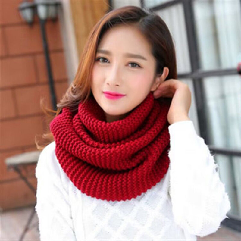 Модный женский вязаный шарф, простой зимний теплый шарф-ожерелье, шарф для женщин, аксессуары для одежды, женские шарфы из искусственного кашемира