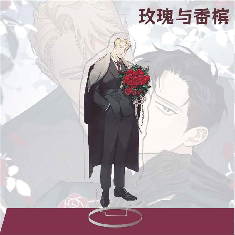Korean BL Manwha Acrylic Stand Rose and Champagne Leewoon Figure Display Manga Goods Collection Desk Decoration Ornament Gift