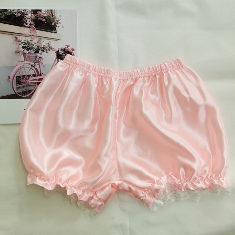 Women Girls Bloomers Lace Trim Maid Loose Pumpkin Pants Solid