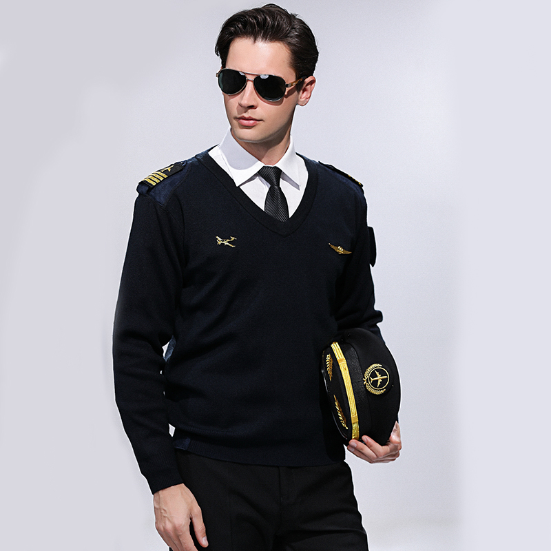 Benutzer definierte 100% Baumwolle Stoff grün Pilot Uniform setzt Blazer Shirts Hosen Airline Mitarbeiter Arbeits kleidung Kapitän Uniformen
