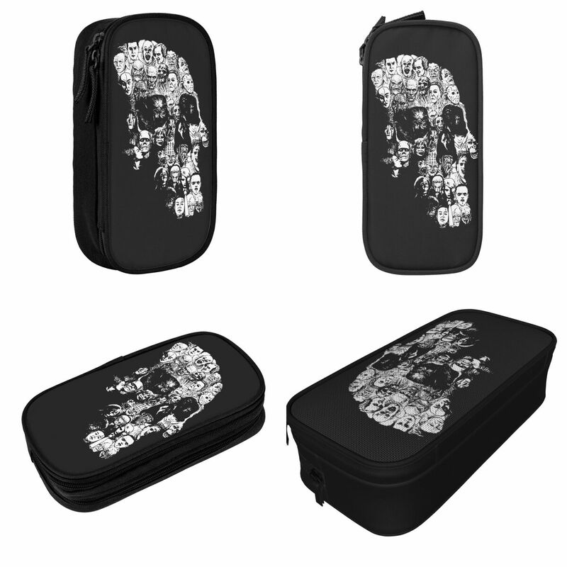 Cute Movie Horror Skull Pencil Cases Pencil Box Pen for Student Big Capacity Bag Students School Cosmetic Stationery