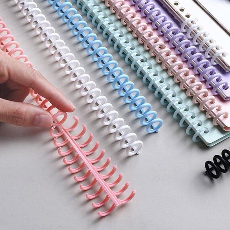 30 Holes Loose-leaf Plastic Binding Ring Spring Spiral Rings Binder Strip For A4 Paper Notebook Stationery Office Supplies