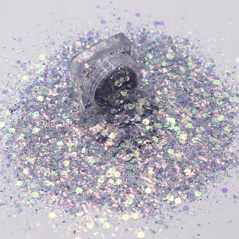10g/Bag Wholesale Autumn High Sparkle Holographic Cosmetic Chunky Mix Glitter For Craft Manicure Nail Art Decoration Accessories