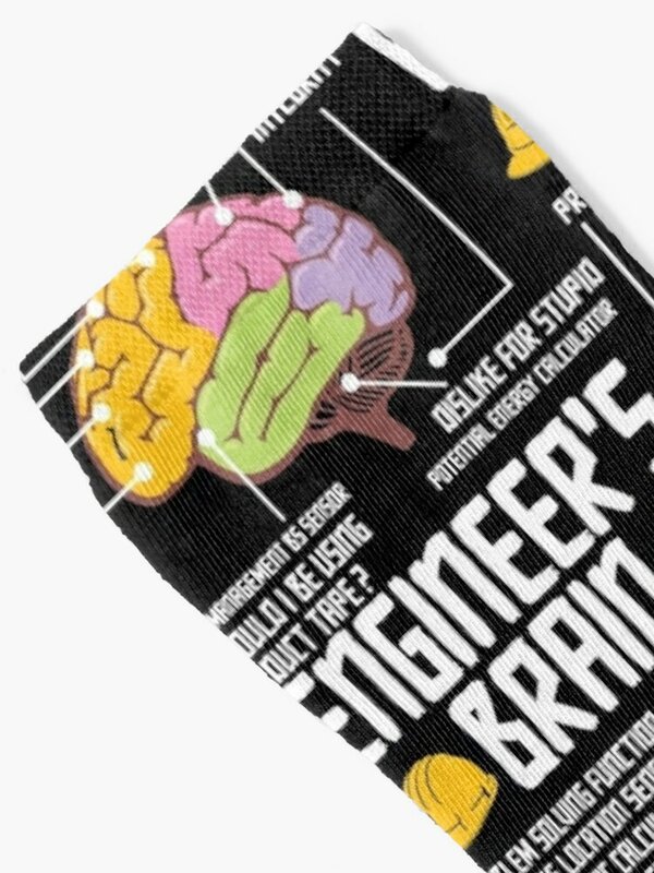 Chaussettes graphiques de profession d'ingénierie cérébrale d'Atlan's pour hommes et filles, bas de compression, cadeaux drôles