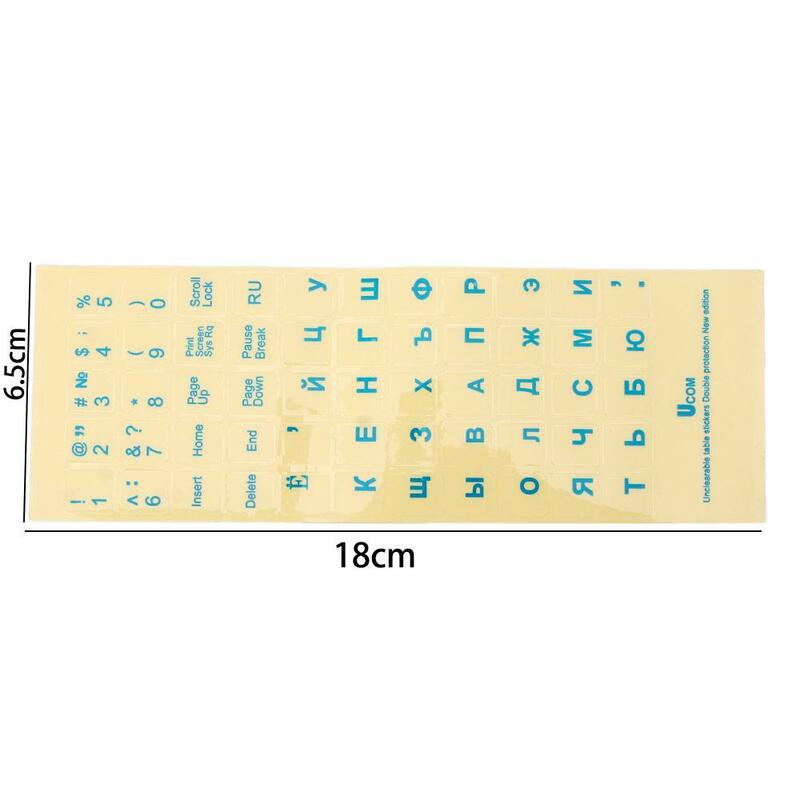 Russische Transparante Toetsenbord Stickers Rusland Lay-Out Alfabet Zwart Wit Label Letters Voor Notebook Computer Pc Laptop